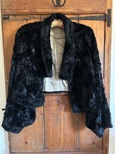 Art Deco velvet jacket. Large buttons. Fancy cross over collar. 1920s or 30s.