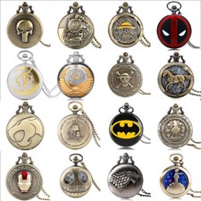 Vintage Quartz Pocket Watches with Necklace Chain for Women Men Birthday Gifts