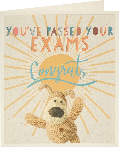 Boofle passed exams card - passed,