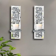 Set of 2 Silver Crystal Wall