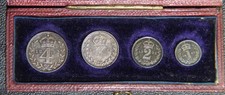 Great Britain Maundy Coin Set 1892 Victoria JH  1d,2d,3d,4d, plus original case