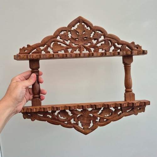 Vintage carved wood decorative - carved,
