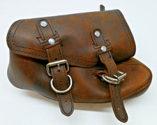 La Rosa Design Saddlebags Brown Leather Harley Davidson Motorbike 23x37x8cm