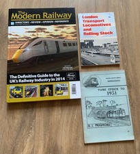 Vintage London Transport Rolling Stock Book (1969) & railway books job lot x 3.