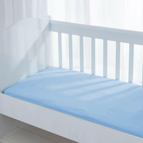 Blue jersey fitted sheet - fitted,