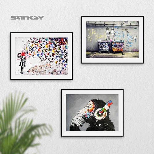Banksy set wall art - banksy, 3