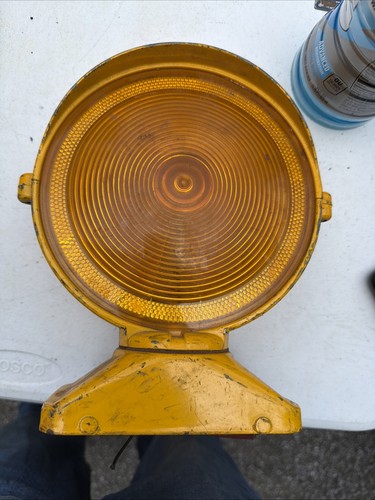 Antique yellow traffic light - yellow,