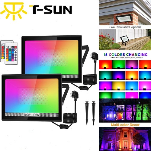 2pack 100w floodlight - led, rgb