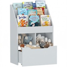HOMCOM Kids Bookcase, Toy Box