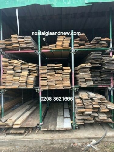 Reclaimed pine floorboards