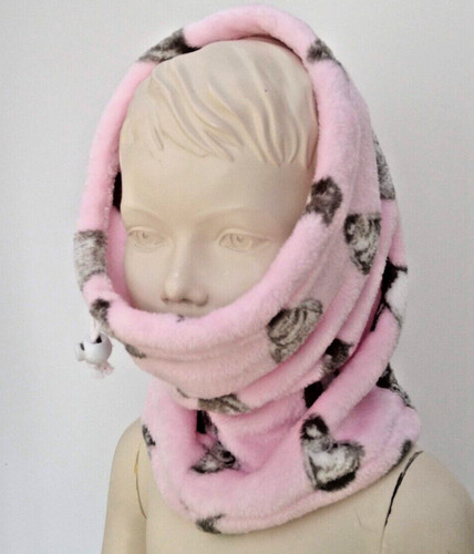 Kids penguin pink snood fluffy - penguin,