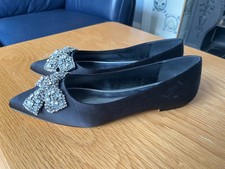 Dune womens shoes black satin