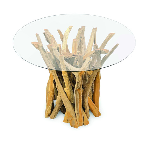 Teak root driftwood round - teak,