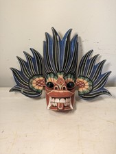 Hand carved wooden tribal - hand, mask