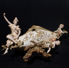 Antique Austrian Ceramic Centrepiece Vase Bowl Figurine Ernst Wahliss Wien Vienn