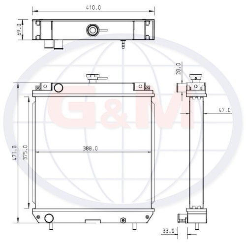 Radiator for kubota compact - radiator,