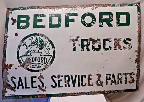 Vintage bedford trucks enamel - vintage,