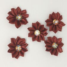 20pcs 4cm small satin fabric flowers white for sewing applique rosette wedding 