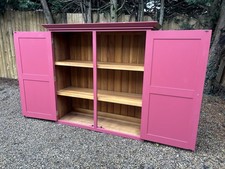 Vintage Pine Larder Pantry Linen Cupboard 2 Door Shelving Country Kitchen