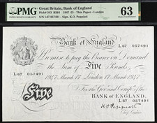 £5 White Five Pound Note