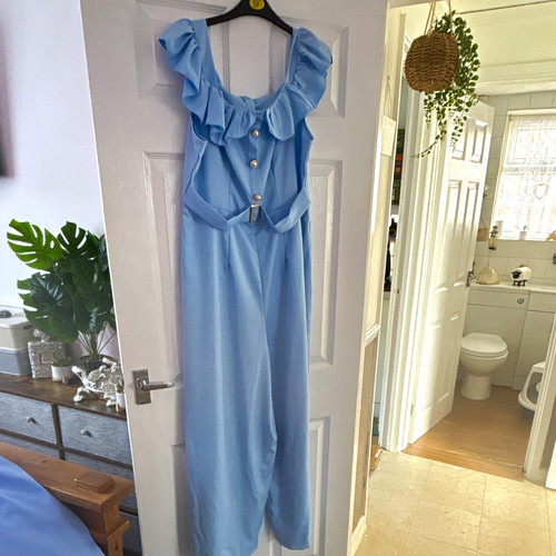 Blue chiffon square neck - chiffon,