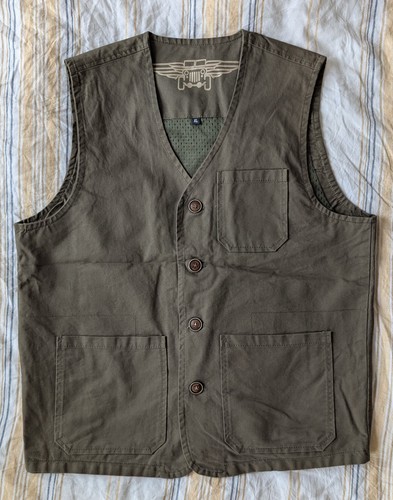 Olive green cotton field - field, vest