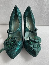 Irregular Choice Courtesane Flowers Green Heels UK 5 – 3.5" Heel Vintage Style