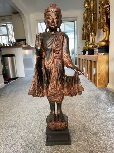 86cm wooden budda sculpture - wooden,