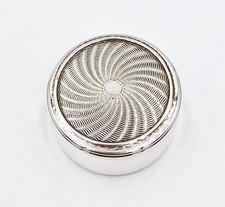 ANTIQUE FRENCH SILVER PLATED CIRCULAR PILL BOX c1900