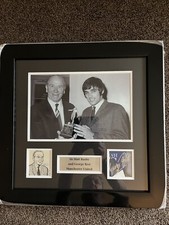 SIR MATT BUSBY & GEORGE BEST (Ex Man Utd) FOOTBALL SIGNED 18 x 18 FRAMED PHOTO