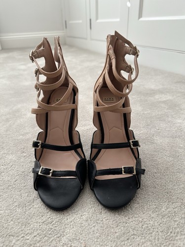 Zara black and nuede - , strappy