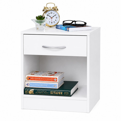 Drawer wooden bedside table - bedside,