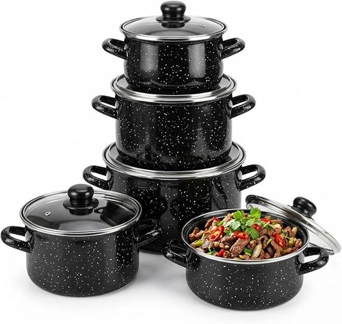 Pot set enamel stockpot with - set,
