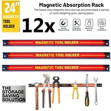 12x24" Magnetic Tool Bar Heavy Duty Storage Holder Rack Garage Wall Holder Strip