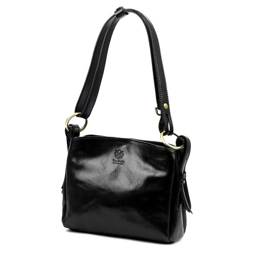 Black italian leather shoulder - black,