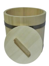 Wooden Bucket barrel with lid 5l liter old style sauna sauerkraut storage