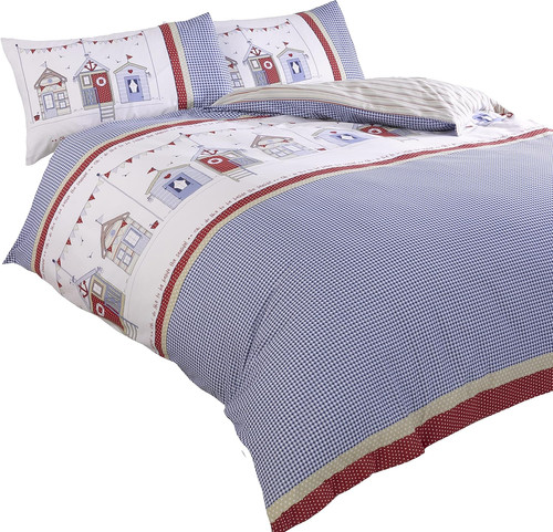 Beach huts quilt - quilt, cover