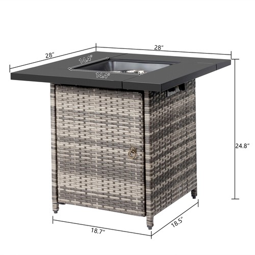 Wicker propane fire pit - pit, 28"