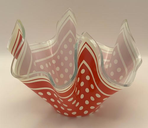 Vintage chance red glass - red, dish