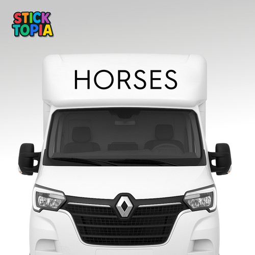 Horses text vinyl decal - horses,