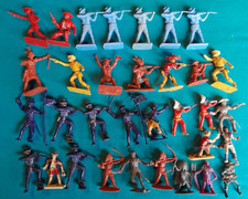 VINTAGE PLASTIC COWBOYS, INDIANS, CIVIL WAR FIGURES MAINLY UNBRANDED