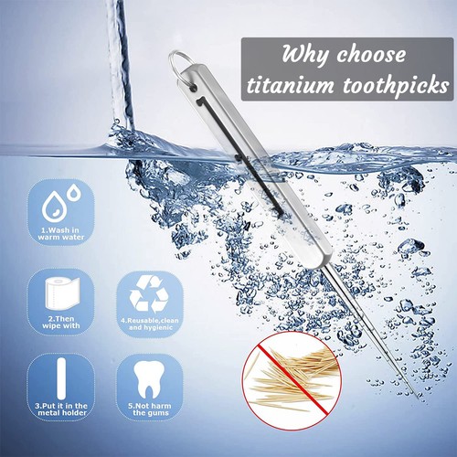 Titanium toothpick reusable - toothpick,