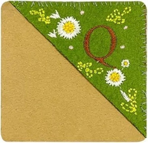 Hand embroidered corner - hand,