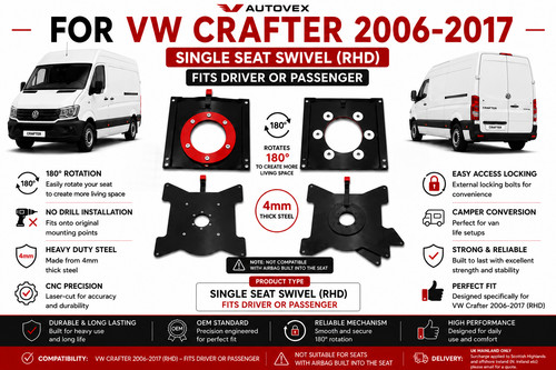 Camper single seat swivel - single,