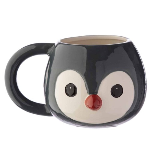 Penguin head shaped mug large - penguin,