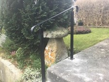 Wrought Iron handrail Safety rail adjustable garden metal stairs steps bolt down