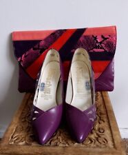 Haverhill 1980,s Purple Leather Shoes & New Look Matching Clutch Bag. Size 3❤️❤️