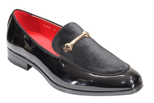 Men patent leather velvet - men's,