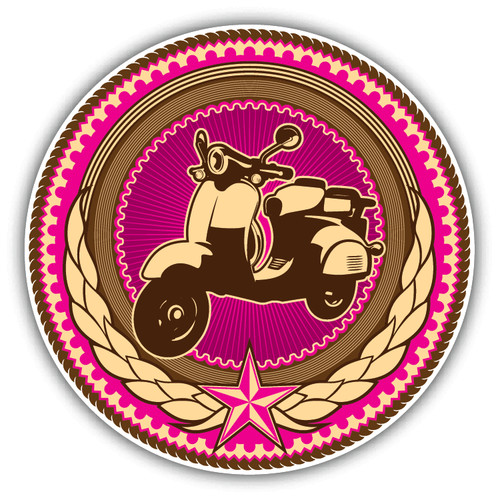 Retro moped emblem auto moto - auto,