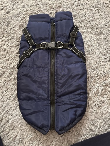 Navy blue fleece lined dog - blue,